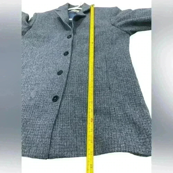 LL Bean Womens Sz 6P Tweed Wool Button Front Classic Blazer Pockets Notch Collar - Picture 7 of 10